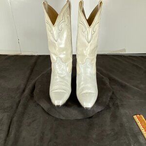 Vintage Dingo Western Boots: Women's 6.5, Rich Brown Pearlescent Leather